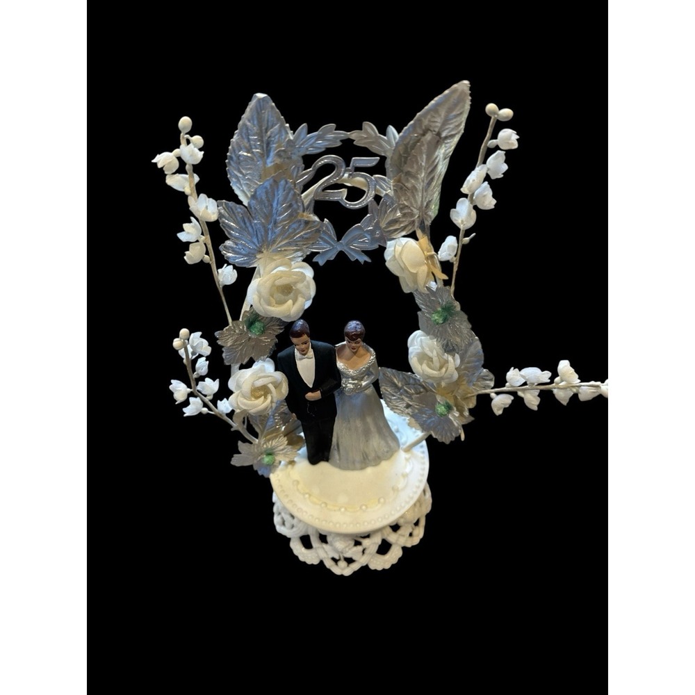 Vintage Mid Century 1960s Wedding Cake Topper Plastic 7" Coast Novelty HTF